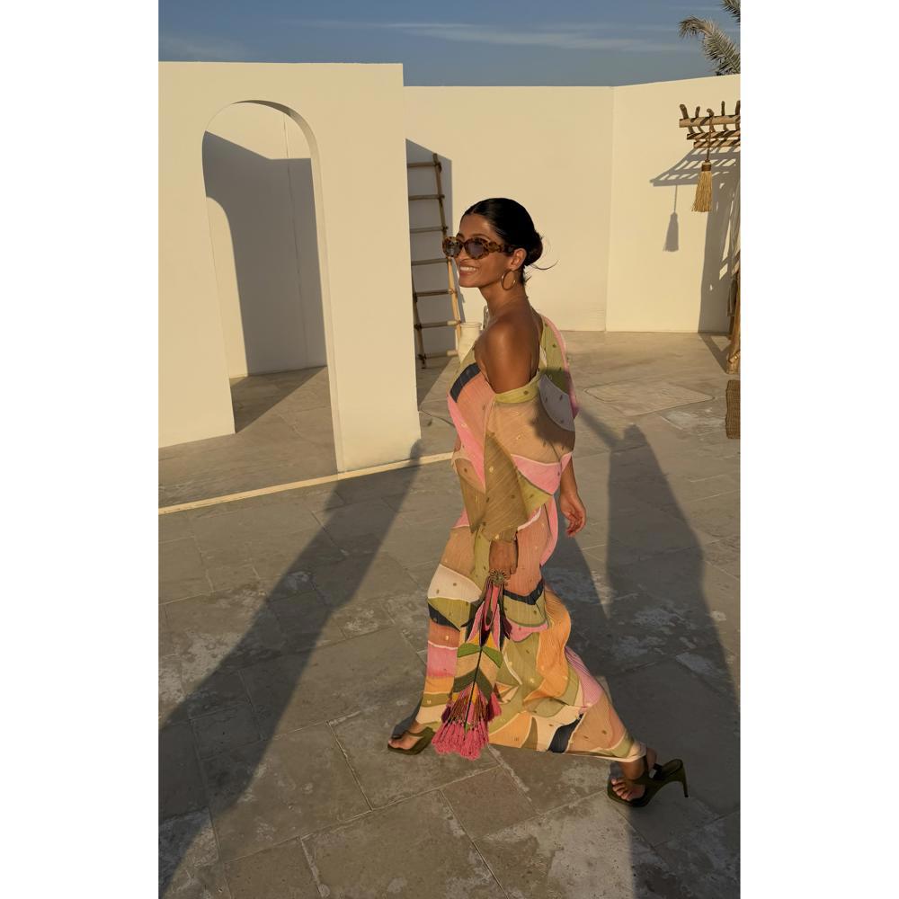 Never Fully Dressed Green Abstract Tilly Dress